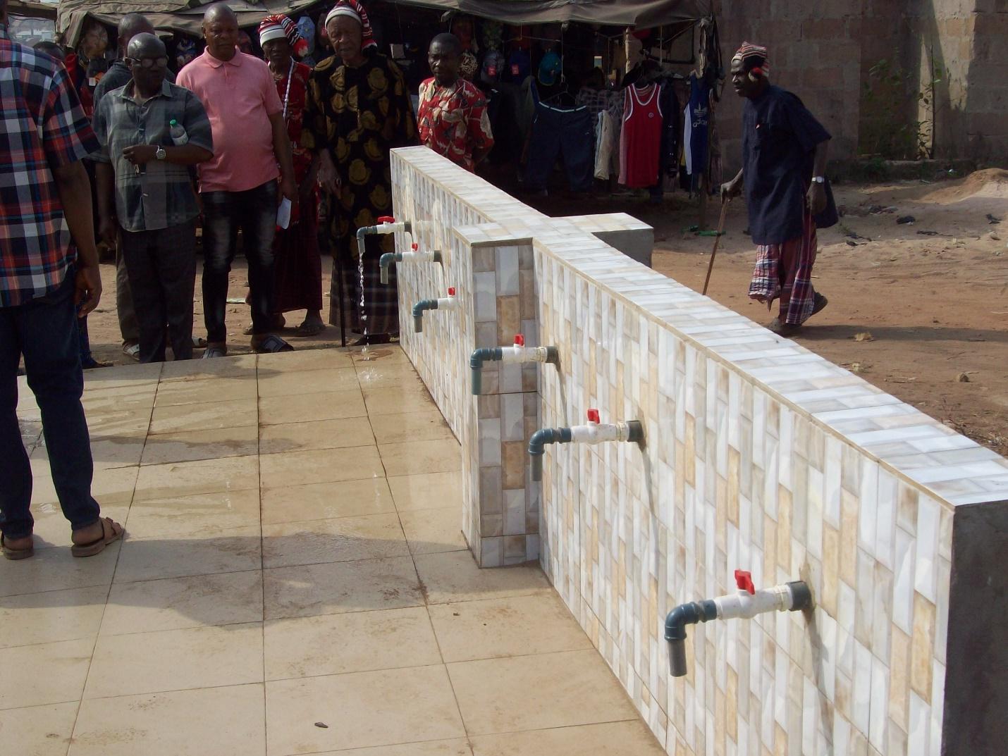 People gathered at the Borehole project